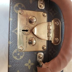 Louis Vuitton hard sided brief case.  Appropriate 5" Thick x 14"H x 18"W -